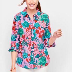 Talbots Floral Button-Down Shirt! 100% cotton! Absolutely gorgeous for Spring!